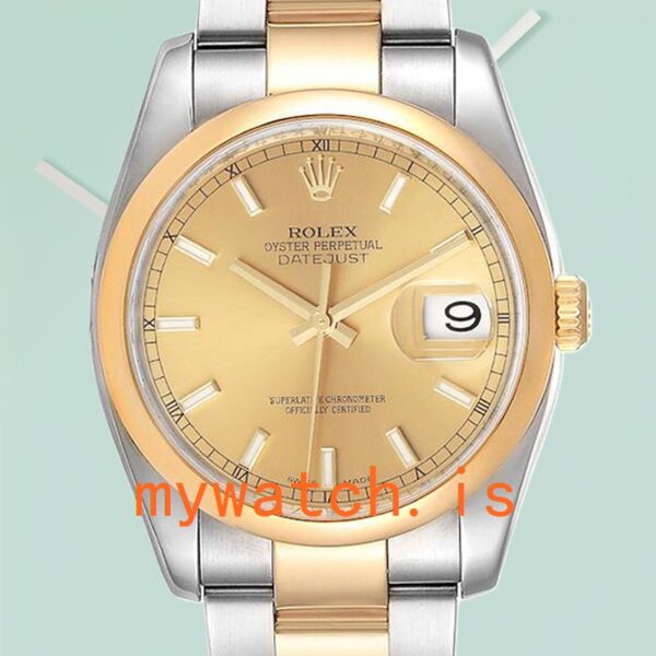 Rolex Datejust 116203-72203 Mens 36mm Stainless Steel Oyster Bracelet: Genuine vs. Replica