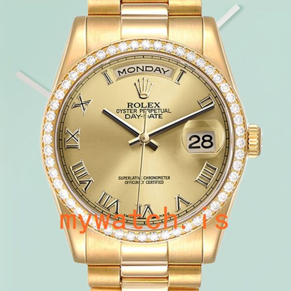 Rolex Day-Date Mens 118348-0147 36mm Gold-tone Diamond Bezel: A Symbol of Prestige and Elegance