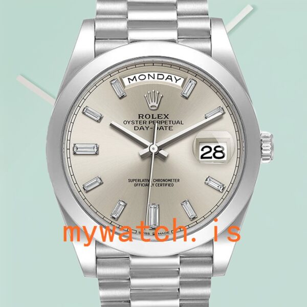 Rolex Day-Date Mens 40mm m228206-0012 Silver Dial Stainless Steel: Authentic vs. Replica