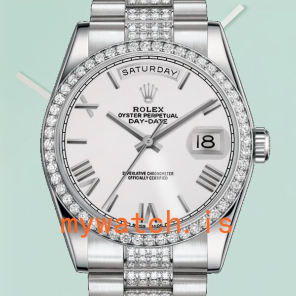 Rolex Day-Date 118346 36mm Men's Silver-tone Diamond Bezel: A Symbol of Prestige and Precision